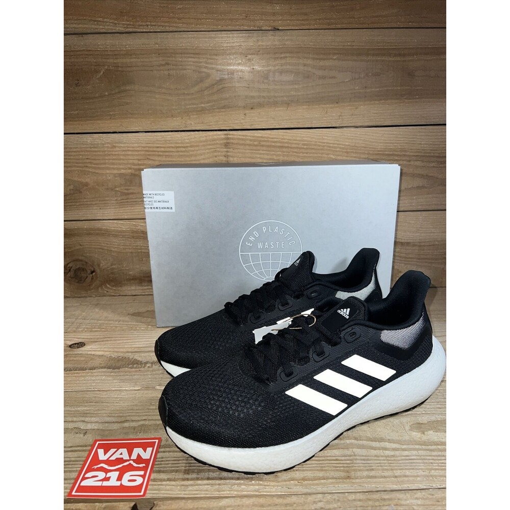 NEW Szs 10-13: Men's Adidas Pureboost Running Shoes: Black/White: GW8588